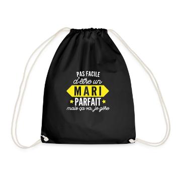 mari parfait / cadeau humour époux - Sac de sport léger - noir - Devant