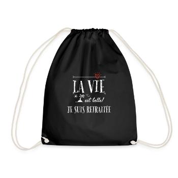 La vie est belle. Je suis retraitée. - Sac de sport léger - noir - Devant