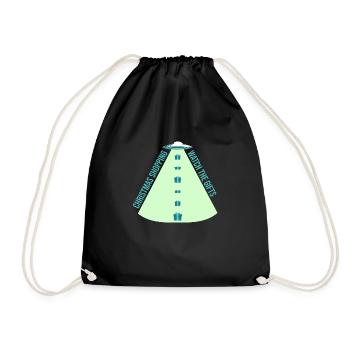 Cadeaux de Noël Alien Vaisseau spatial Faisceau OVNI - Sac de sport léger - noir - Devant