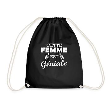 cette femme est géniale - Sac de sport léger - noir - Devant