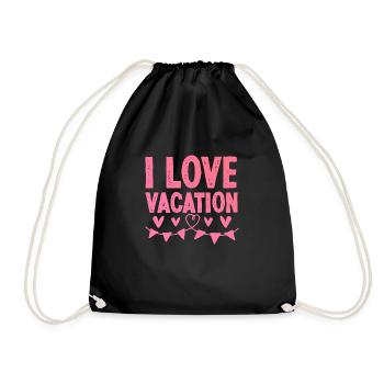 I love holidays - Drawstring Bag - black - Front