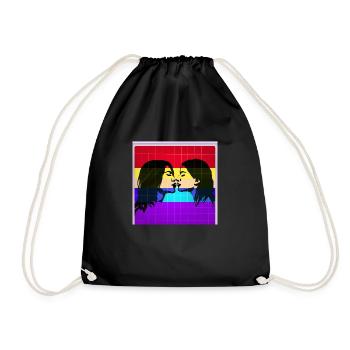 LGBT Queer kiss 🌈🌈 - Drawstring Bag - black - Front