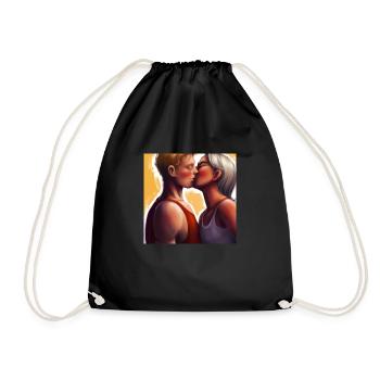 LGBT Queer kiss 🌈🌈 - Drawstring Bag - black - Front