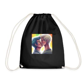 LGBT Queer kiss 🌈🌈 - Drawstring Bag - black - Front