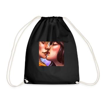 LGBT Queer kiss 🌈🌈 - Drawstring Bag - black - Front