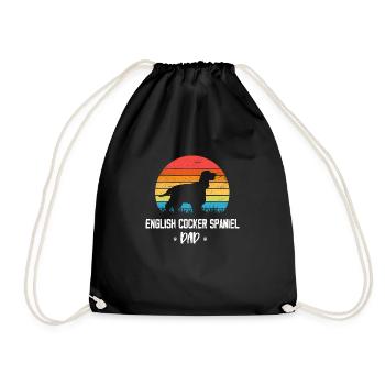 Englischer Cocker Spaniel Papa Retro Vintage - Turnbeutel - Schwarz - Vorne
