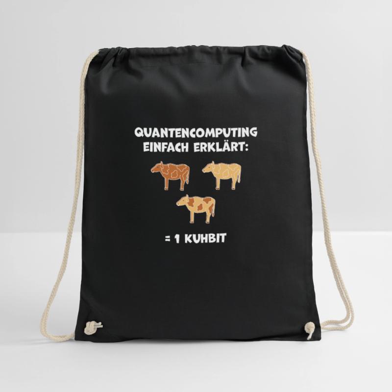 Quantencomputing mit Kühen Lustig Geschenk Kuhbit Turnbeutel