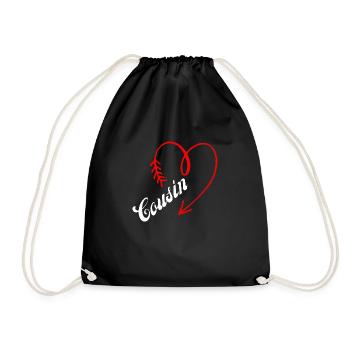 cousin cœur - Sac de sport léger - noir - Devant