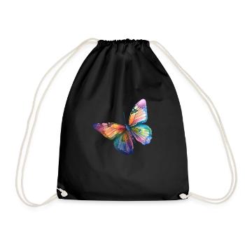 Butterfly rainbow colors - Drawstring Bag - black - Front