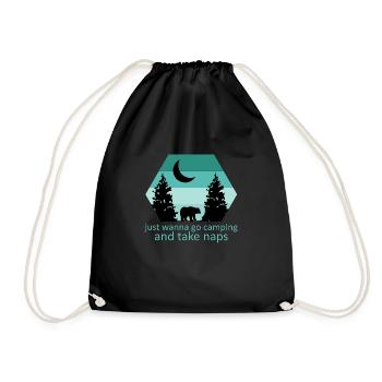 Adventure Travel Hiking Mountain - Drawstring Bag - black - Front
