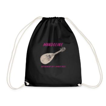 Mandoline Instrument des Jahres alte Mandoline - Turnbeutel - Schwarz - Vorne