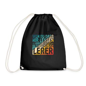 Lehrerin Lehrkraft Prüfung Klassenarbeit Beruf Leh - Turnbeutel - Schwarz - Vorne