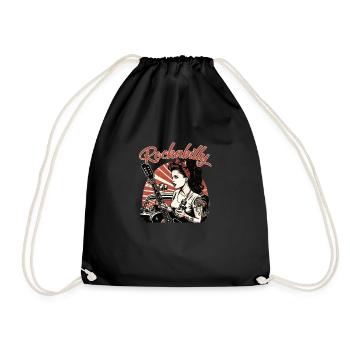 Rockabilly Musik Shirt im Retro Design - Turnbeutel - Schwarz - Vorne
