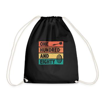 Retro Graphic Dart Player Darts Dartboard Bullseye - Drawstring Bag - black - Front