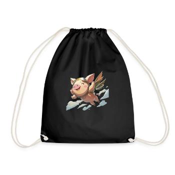 Noka le cochon volant - Sac de sport léger - noir - Devant
