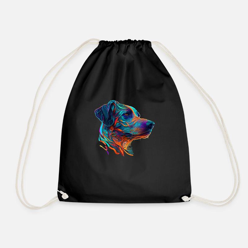 Rhodesian Ridgeback Hunderasse Vector Hund in bunt - Turnbeutel - Schwarz