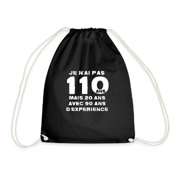 Je n'ai pas 110 ans - Sac de sport léger - noir - Devant