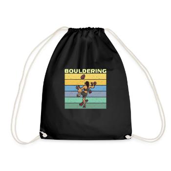 Bouldering Climbing Sports Gym Wall - Drawstring Bag - black - Front