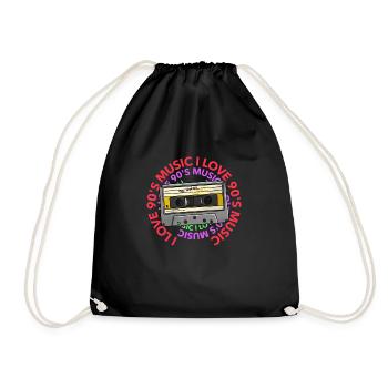 Cadeau vintage "I love 90's music" - Sac de sport léger - noir - Devant