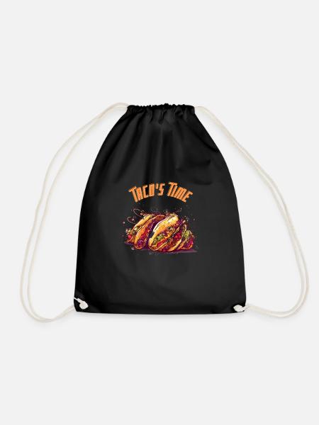 Taco's time - Drawstring Bag - black