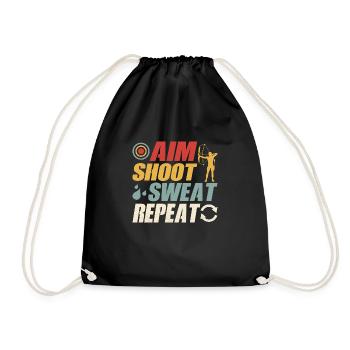 Aim Shoot Sweat Repeat Archery Target Bow & Arrows - Turnbeutel - Schwarz - Vorne