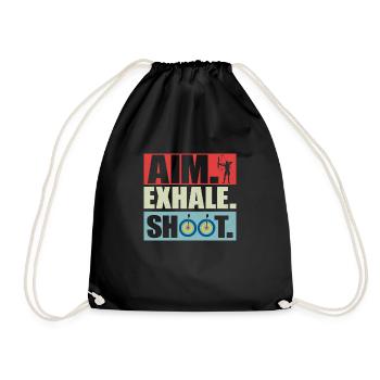 Aim Exhale Shoot. Archery Target Bow & Arrows - Turnbeutel - Schwarz - Vorne