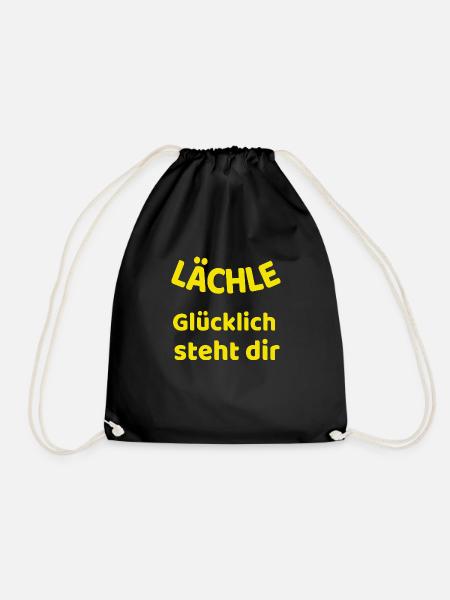 LÄCHLE GLÜCKLICH STEHT DIR - Turnbeutel - Schwarz
