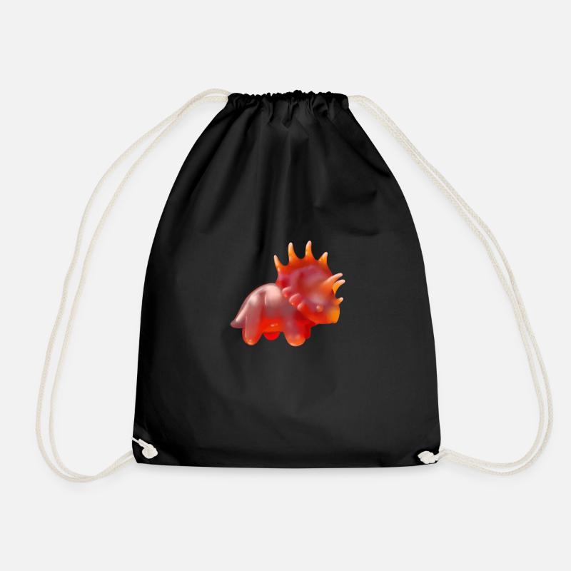 Gummy bears Triceratops, dino, dinosaurs - Drawstring Bag - black