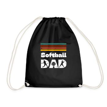 Retro Softball Papa Vatertag Familie Matching Pla - Turnbeutel - Schwarz - Vorne