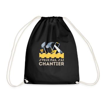 Chantier de construction - Sac de sport léger - noir - Devant