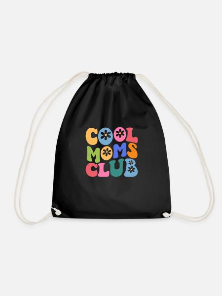Cool Moms Club with Daisy Flower - Turnbeutel - Schwarz