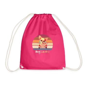 Orange Grau Braun Hundeliebhaber - Turnbeutel - Fuchsia - Vorne
