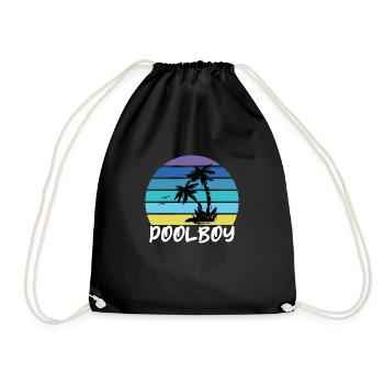 Poolboy Schwimmen Bademeister - Turnbeutel - Schwarz - Vorne
