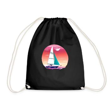 Segeln Segelsport Segler Segelschiff Segelboot - Turnbeutel - Schwarz - Vorne