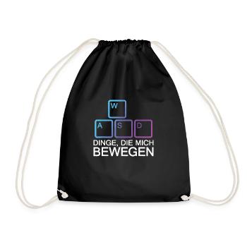 Dinge Die Mich Bewegen Shirt WASD Shirt PC Gamer - Turnbeutel - Schwarz - Vorne