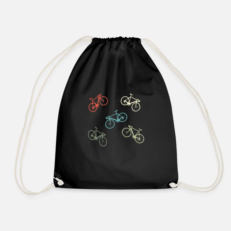 Fahrrad Geschenk Radrennen Retro - Turnbeutel - Schwarz