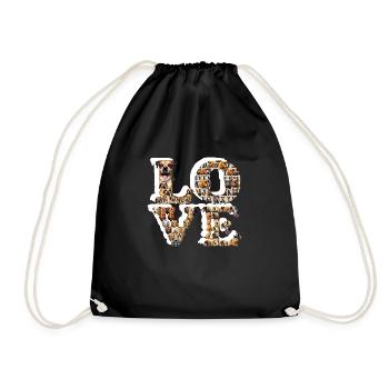 Love Dogs – für Hundefreunde - Turnbeutel - Schwarz - Vorne