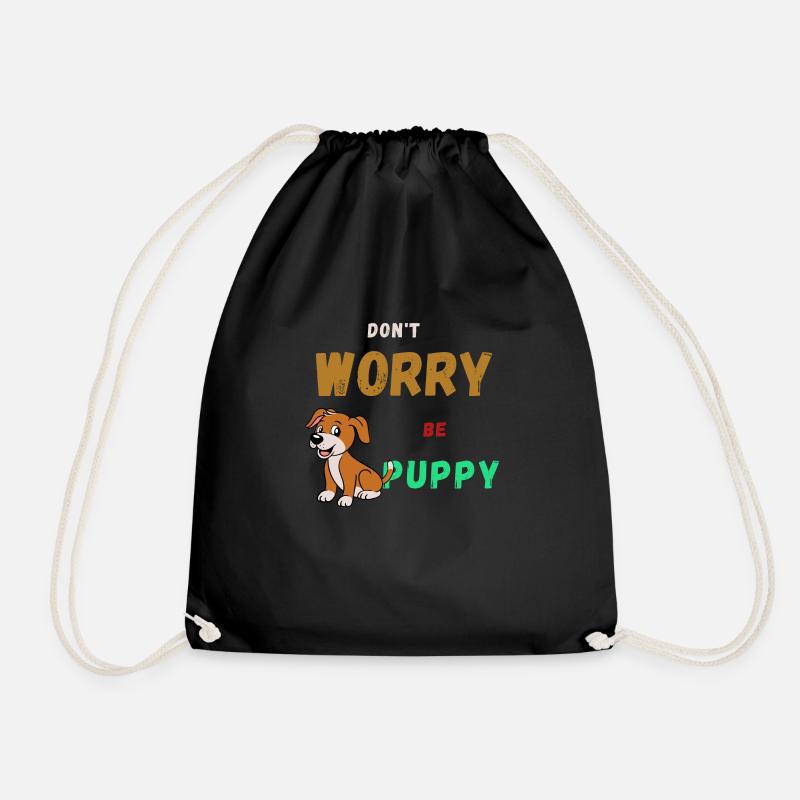 Don't worry, be happy - Drawstring Bag - black