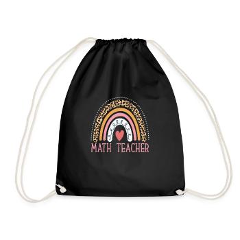 Leopard Rainbow Math Teacher Professor - Turnbeutel - Schwarz - Vorne