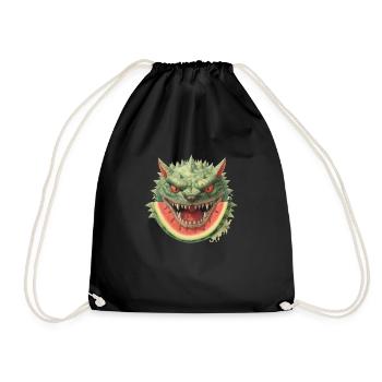 Melon monstre pastèque effrayant amusant - Sac de sport léger - noir - Devant