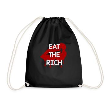 EAT THE RICH - 🍴 - Drawstring Bag - black - Front
