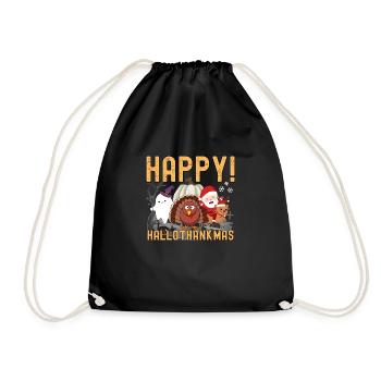 Joyeux Noël de Thanksgiving - Joyeux halothankmas - Sac de sport léger - noir - Devant