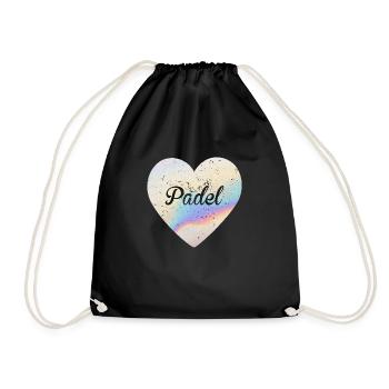 Padel Cute heart | Padel Sports Lover - Drawstring Bag - black - Front