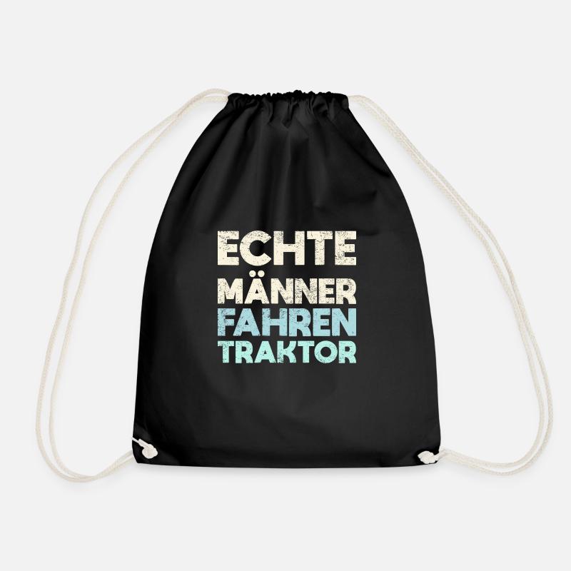 Echte Männer Fahren Traktor - Turnbeutel - Schwarz
