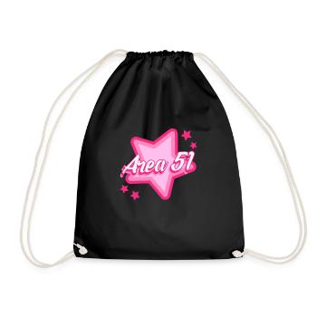 Area 51 Pink Star Girls - Drawstring Bag - black - Front