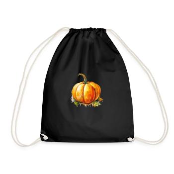 pumpkin - Drawstring Bag - black - Front