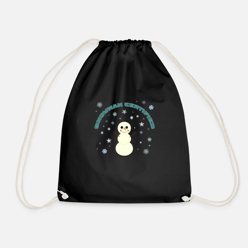 Snowman Certified - Drawstring Bag - black