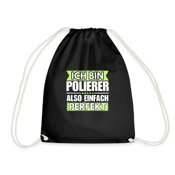 Einfach ein Perfekter Polierer - Turnbeutel - Schwarz - Vorne