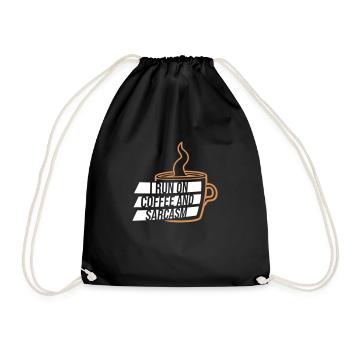 Je cours sur le café et le sarcasme Dicton sarcastique - Sac de sport léger - noir - Devant