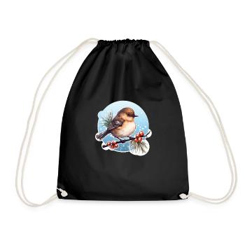 Tarier des prés en hiver - Sac de sport léger - noir - Devant